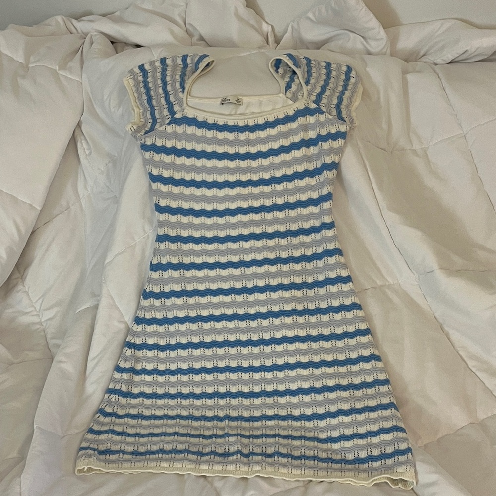 Hollister Blue and White Striped Mini Dress
